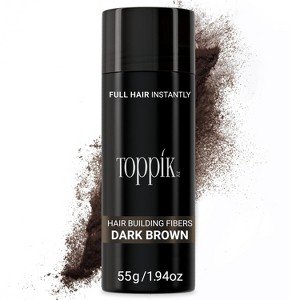 Toppik Hair Building Fibers, Fill In Fine or Thinning Hair Instantly Thicker, Fuller Looking Hair Dark Brown 1.94 oz - 1 of 3