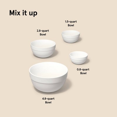 4pc Stoneware Mixing Bowl Set Cream - Figmint™ ‼️ A COUPLE OF SCRATCHES‼️