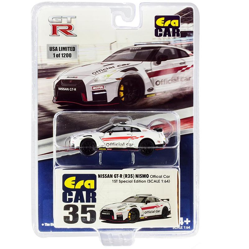 Nissan GT-R (R35) Nismo RHD (Right Hand Drive) "Official Car" White Limited Edition 1200 pcs 1/64 Diecast Model Car by Era Car, 3 of 4