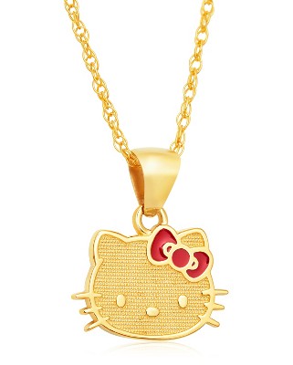 Hello Kitty Silver Plated Shaker Pendant Necklace, 18