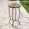 Northlight 19" Sunflower and Bumblebee Glass Patio Side Table - image 2 of 4