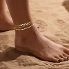 14K Real Gold Silver Plated Ankle Bracelets Waterproof Adjustable Layered Anklet Bracelets No Tarnish - 3 of 4