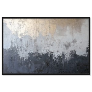 Art Remedy Silvered Layers Blue Abstract Art  Framed - 1 of 4