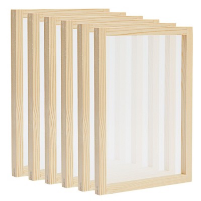 Bright Creations 6 Pack Wood Silk Screen Printing Frame Starter Kit for Beginners and Kids, 110 Mesh, 10 x 14 In