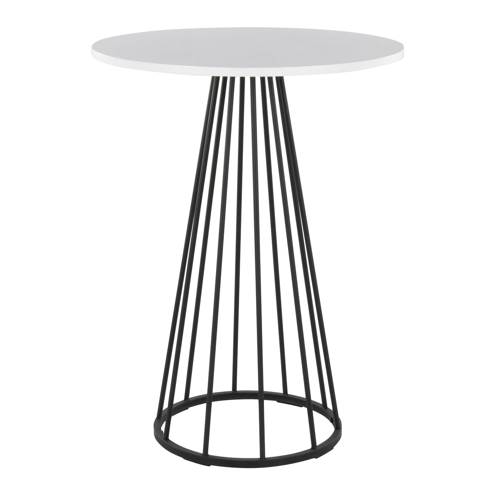 LumiSource Canary MDF Counter Table Black Metal/White