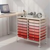 Gymax 12-Drawer Mobile Storage Cart Rolling Paper Organizer Trolley on Wheels Tabletop & Removable Storage Drawers Multipurpose Art Craft Tools Cart - 3 of 4