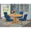 Tuscan Oval Dining Set 5pc - 42-60" Table w/ Leaf & 4 PU Leather Chairs - HomeStock - 2 of 4
