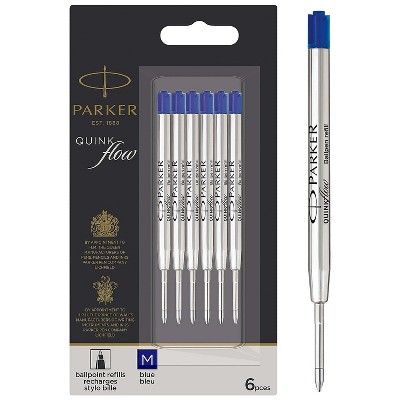 Parker Quinkflow Ballpoint Pen Refill Blue Ink 6/Pack (2025156)