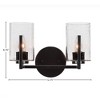 Toltec Lighting Atlas 2 - Light Vanity in  Matte Black with 4" Clear Bubble Shade - 2 of 2