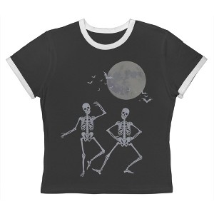 Social Collective Women Dance Bones Short Sleeve Graphic Cotton Retro Vintage Ranger Baby Tee - 1 of 4