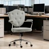 TopComfy Accent Chairs Tufted Office Chair with Adjustable Height Plush Seating Comfortable Chair Soft Seat for Office, Gray, 24.8"*24.2"*39.8" - 2 of 4