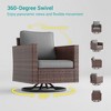 Sonkuki 2-Piece Patio Chair Set Brown Rattan Swivel Rocking Chair Set, Outdoor Furniture PE Wicker Set - 4 of 4