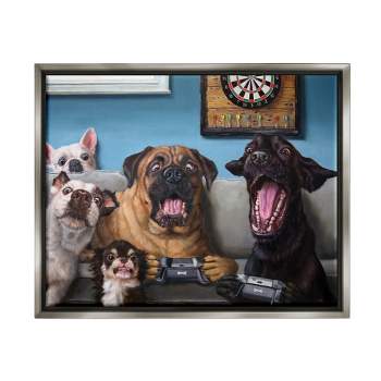 Stupell Industries Funny Dogs Playing Video Games Livingroom Pet Portrait