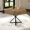 47" Round Dining Table, 4-6 Seat Kitchen & Dining Room Tables with Metal Base,Space Saving, 4 Pieces of Desktop(Only Table) - 4 of 4