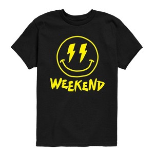 Boys' - Instant Message - Weekend Smile Face Short Sleeve Graphic T-Shirt - 1 of 4