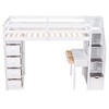 NicBex Twin Size Bunk Bed with Desk Loft Bed Pine Bed Frame with 4 Drawers, 3 Shelves, Storage Stairs and Guardrail, No Box Spring Required - 3 of 4