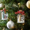 Juvale 3 Pack Mason Jar Ornaments, Hanging Glass Decorations with Steel Handles, 3 Assorted Designs, 2.36 x 4" - 2 of 4