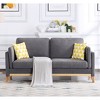 AndMakers 72.4 in. W Square Arm Chenille Modern Straight Sofa with Pillows - 2 of 4