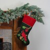 Northlight 20.5" Red and Green Cardinal Embroidered Christmas Stocking - 2 of 3