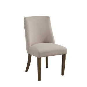 Alpine Furniture,Kensington Set of 2 Upholstered Parson Chairs, Reclaimed Natural - 1 of 3