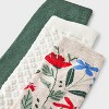 Women's Floral 3pk Crew Socks - A New Day™ Oatmeal Heather/Green/Ivory 4-10 - 3 of 3