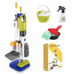 14Pcs Kids Cleaning Toy Set Toddler Housekeeping Pretend Play Kit with Vacuum Cleaner Broom Mop Organization Stand for Boys Girls Aged 3 4 5 - 1 of 4