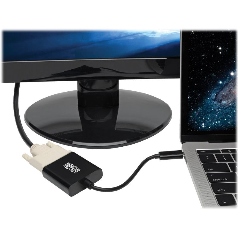 Tripp Lite USB C to DVI Adapter Converter, USB 3.1, Thunderbolt 3, 1080p - M/F, Black, USB Type C, USB-C, USB Type-C, 3 of 6