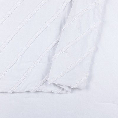 King White Cotton Chevron Comforter Set with Shams