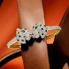 Ross-Simons 2.00 ct. t.w. White and Black Diamond Leopard Cuff Bracelet With Emeralds in 18kt Gold Over Sterling - 3 of 4