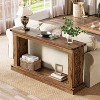 Tribesigns 63-Inch Farmhouse Console Table, 2-Tier Sofa Table Behind Couch, Wood Entryway Table with Storage - 2 of 4