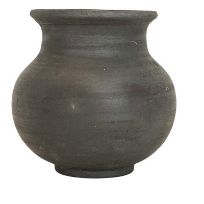 Smoke Colored Decorative Vase Black Terracotta by Foreside Home & Garden