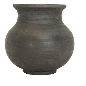 Smoke Colored Decorative Vase Black Terracotta by Foreside Home & Garden - 1 of 4