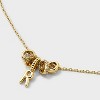 14K Gold Dipped Cubic Zirconia Rondelle Initial Necklace - A New Day™ Gold - 4 of 4