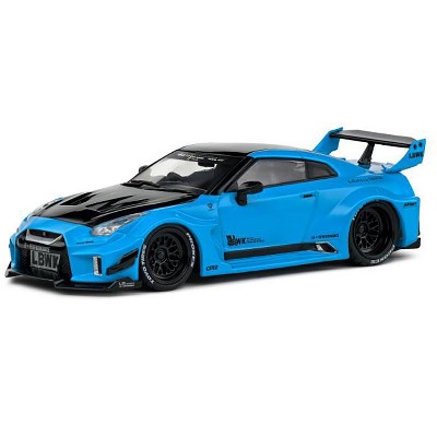 2019 Nissan GT-R (R35) LB-Silhouette Works RHD (Right Hand Drive) Miami Blue with Black Hood and Top