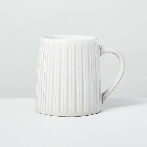 11oz Fluted Stoneware Mug Sour Cream - Hearth & Hand™ with Magnolia - image 1 of 3