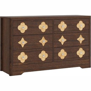 6-Drawer Rattan Dresser with Natural Design - 47.2" Wide Storage Cabinet, MDF Construction, 80lb/Drawer Capacity, Multi-Room Organizer - 1 of 1