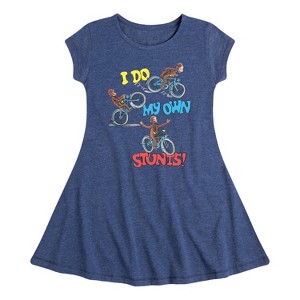 Girls' - Curious George - Classic Cartoons Fit & Flair Cap Sleeve Dress - 1 of 2