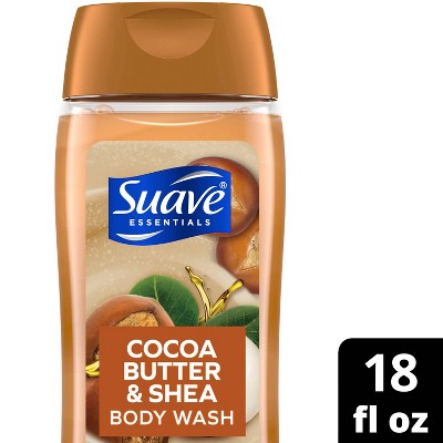 Image of Suave Essentials Cocoa Butter & Shea Creamy Body Wash Soap for All Skin Types - 18 fl oz