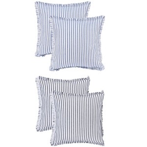 REGALWOVEN 4 Pcs Striped Boho Throw Pillow Cover with Tassels Fringe for Home Decoration - 1 of 4