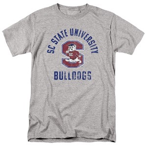 South Carolina State University Official Bulldogs Logo Adult T Shirt, Athletic Heather - 1 of 4