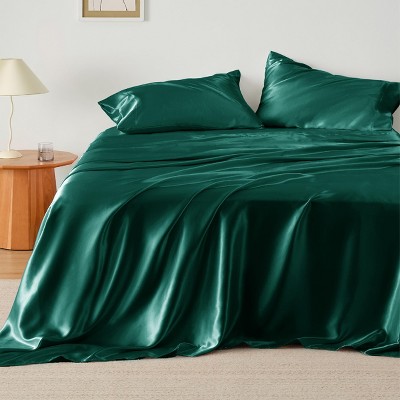 Satin Sheets Full - Similar to Silk Sheets, Silky Bedsheet, Luxury & Ultra Soft, Non-Fading & Wrinkle Free, Good for Hair & Skin, Gifts for Women, 4 P