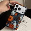 HTUTWOO Halloween iPhone 17/Pro/Pro Max/Air Phone Cases, 3D Clay Effect Flowers and Pumpkins Case, Ghost Magnetic Phone Case - 3 of 4