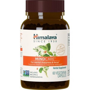 Himalaya MindCare, Nootropic Brain Supplement Booster for Mental Sharpness, Focus, Memory & Cognitive Wellness, 1170 mg, 60 Capsules - 1 of 4