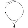 Gothic Witch Cross Necklace With Layered Zircon Pendant And Black Beads For Halloween Costume - 3 of 4