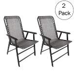 Pure Garden Folding Lounge Chairs – Portable Camping or Lawn Chairs, Gray, Set of 2