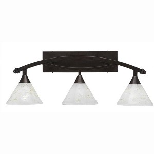 Toltec Lighting Bow 3 - Light Vanity in  Bronze with 7" Gold Ice Shade - 1 of 1