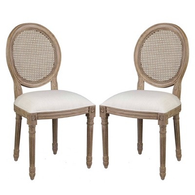 Set of 2 Jasmine Mahogany Dining Chair Cream - East At Main