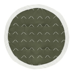 Sweet Jojo Designs Boy or Girl Baby Tummy Time Playmat Diamond Tuft Green and Ivory - 1 of 4