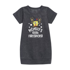 - SpongeBob SquarePants - Mommy's Little Firecracker Graphic Short Sleeve Fleece Dress - 1 of 4