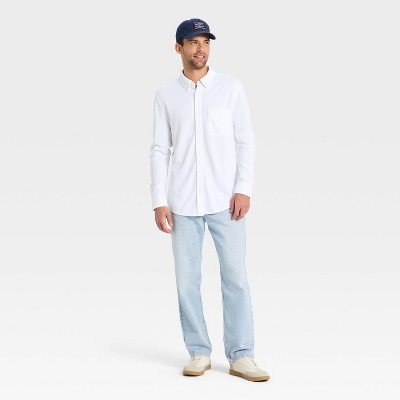 Мужские рубашки Goodfellow & Co Men's Comfort Wear Long Sleeve Shirt - Goodfellow & Co™ White L — фото 3